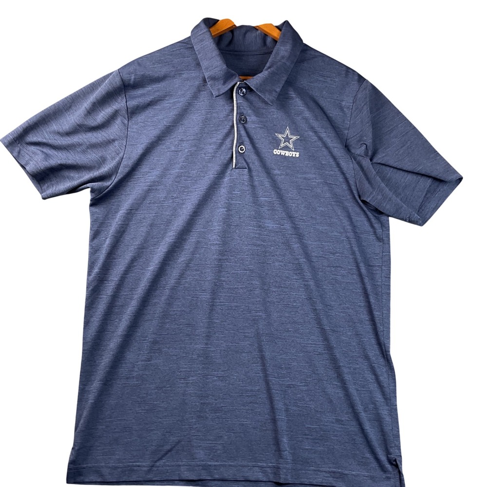 Dallas Cowboys‎ Authentic Polo Shirt Mens Medium Navy Blue Excellent Space Dye